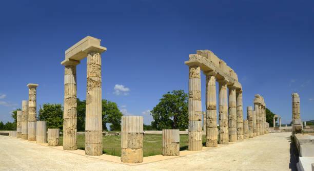The Palace of Aigai following of restoration, Vergina, Macedonia, Greece, UNESCO World Heritage Site. The palace is where Alexander the Great was crowned king of the Macedonians